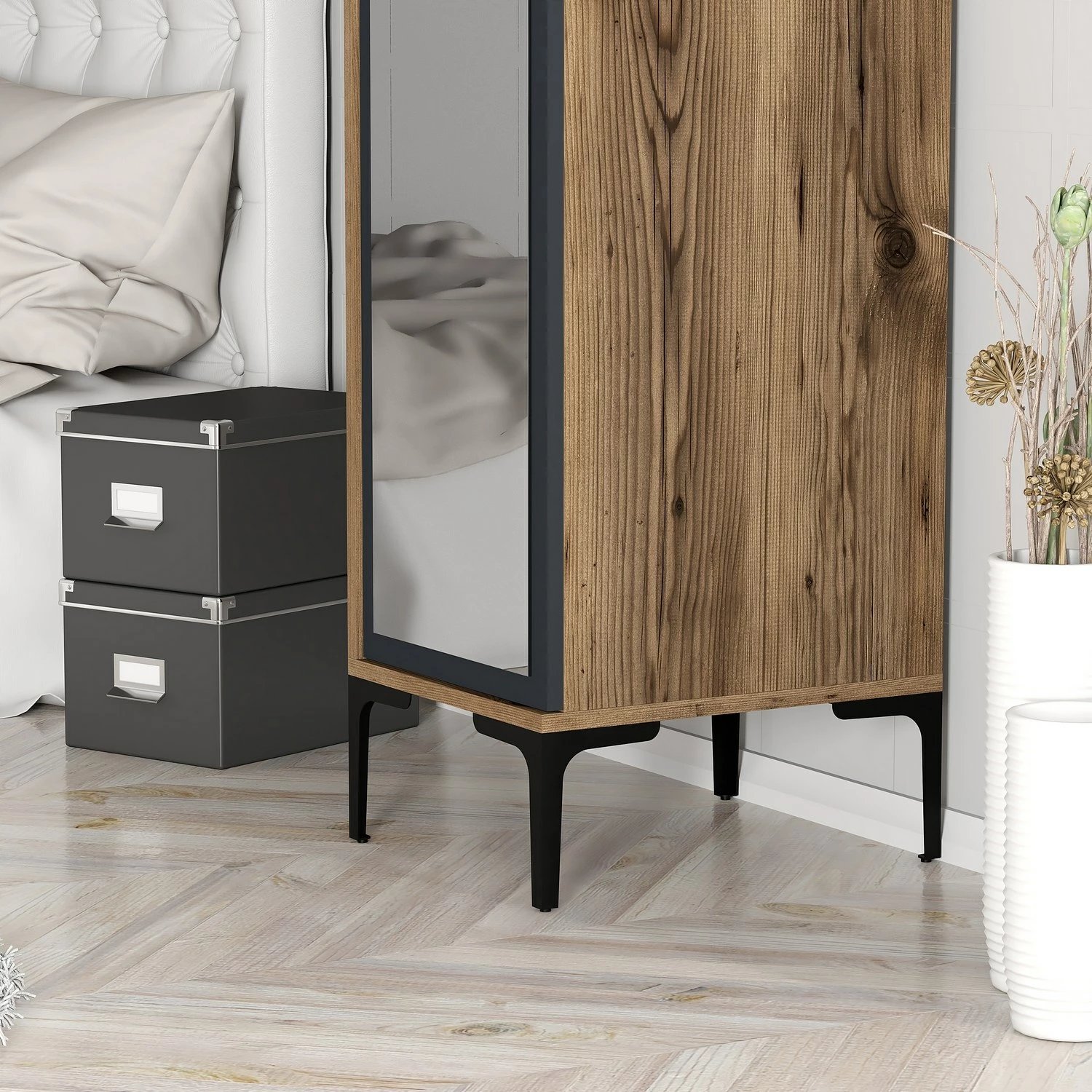 Dollap Hanah Home, Kumsal R, ngjyrë arre dhe antracit