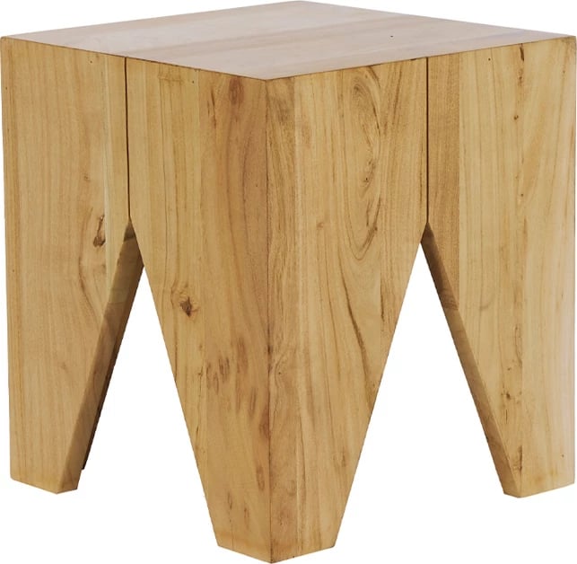 Tavolinë anësore Emir, dru akacie natyrale, 40x40x45 cm