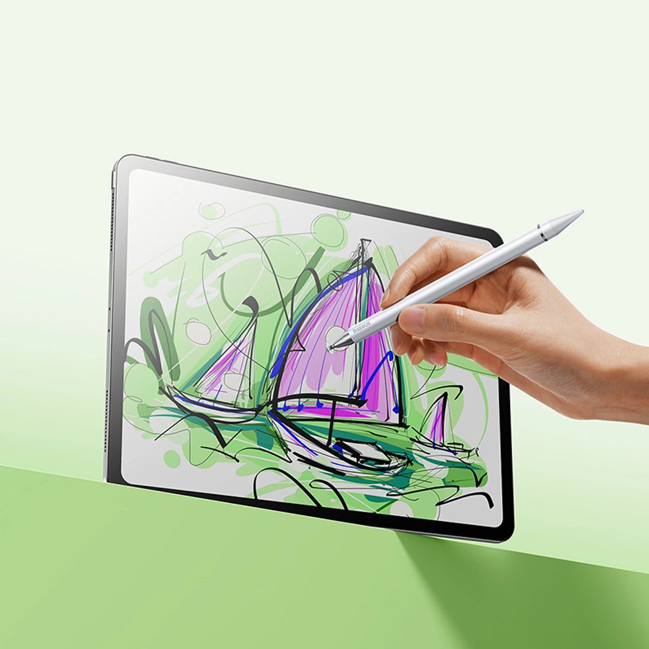 Stylus Baseus Smooth Writing III 3in1, për smartphone/tablet/laptop, i bardhë