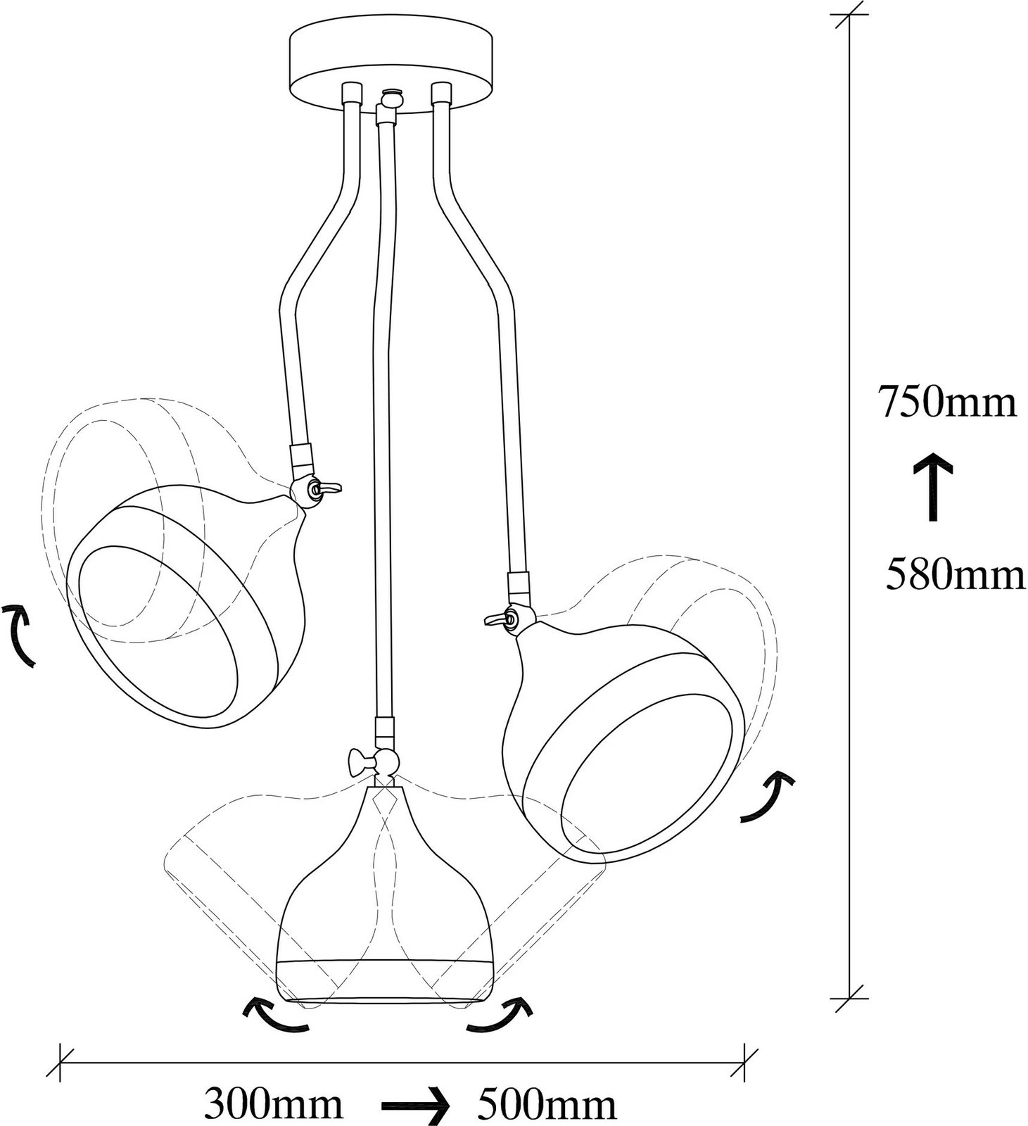 Llambë varëse moderne Opviq, Yıldo - 6892, e bardhë dhe e artë