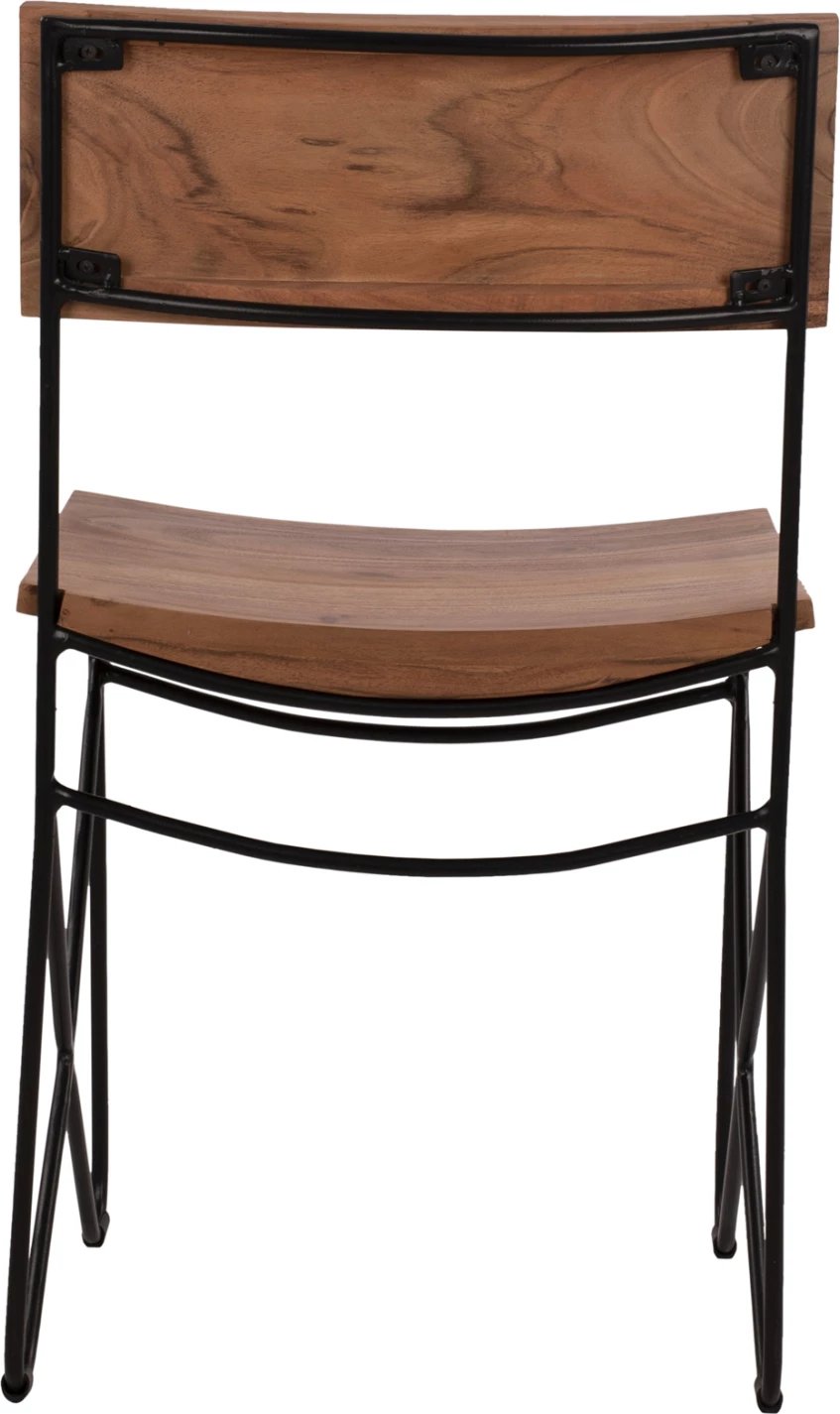 Karrige prej druri të ngurtë akacie dhe metali, ngjyrë natyrale, 46x51x84 cm, FH8180.11