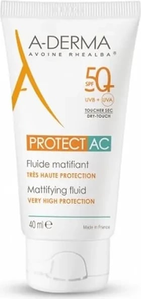Fluid matifikues për fytyrë A-Derma Protect AC SPF50+, 40ml