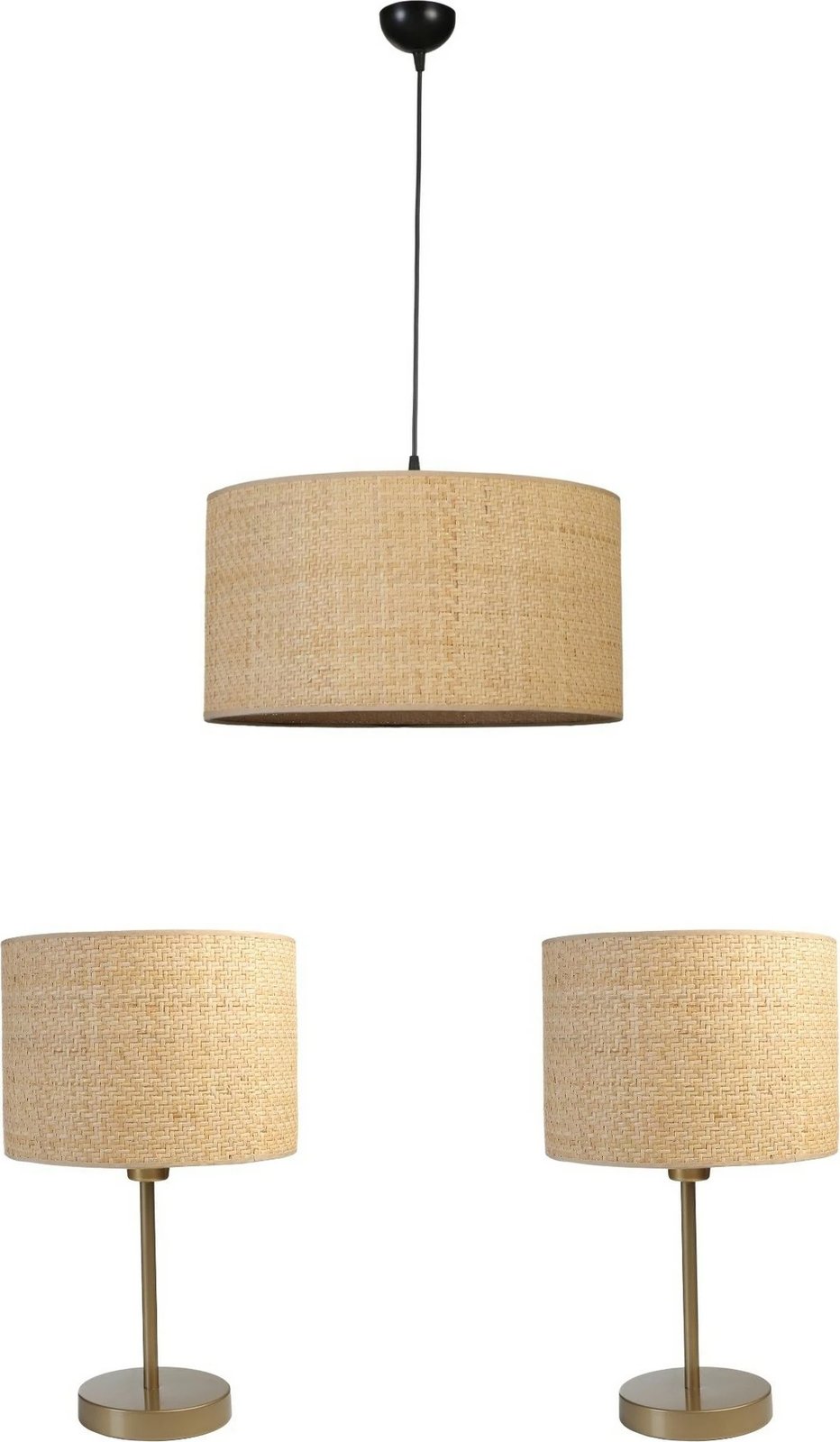 Set llambë tavani dhe tavoline Opviq, krem, 8870-3