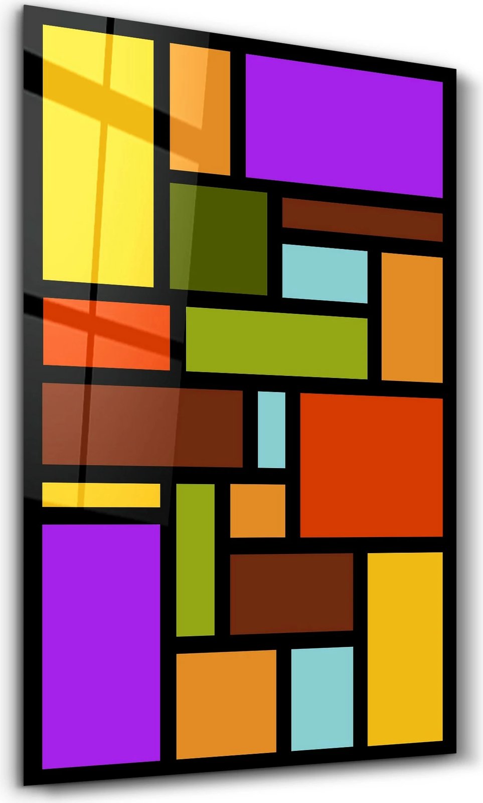 Pikturë dekorative prej xhami të temperuar, shumëngjyrëshe, VFT-3015, 46x72cm