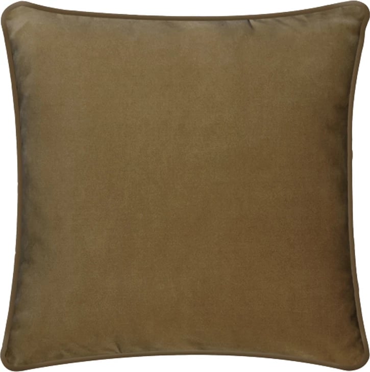 Jastëk dekorativ Fama, kadife, ngjyrë karamel-ari, 45x45cm