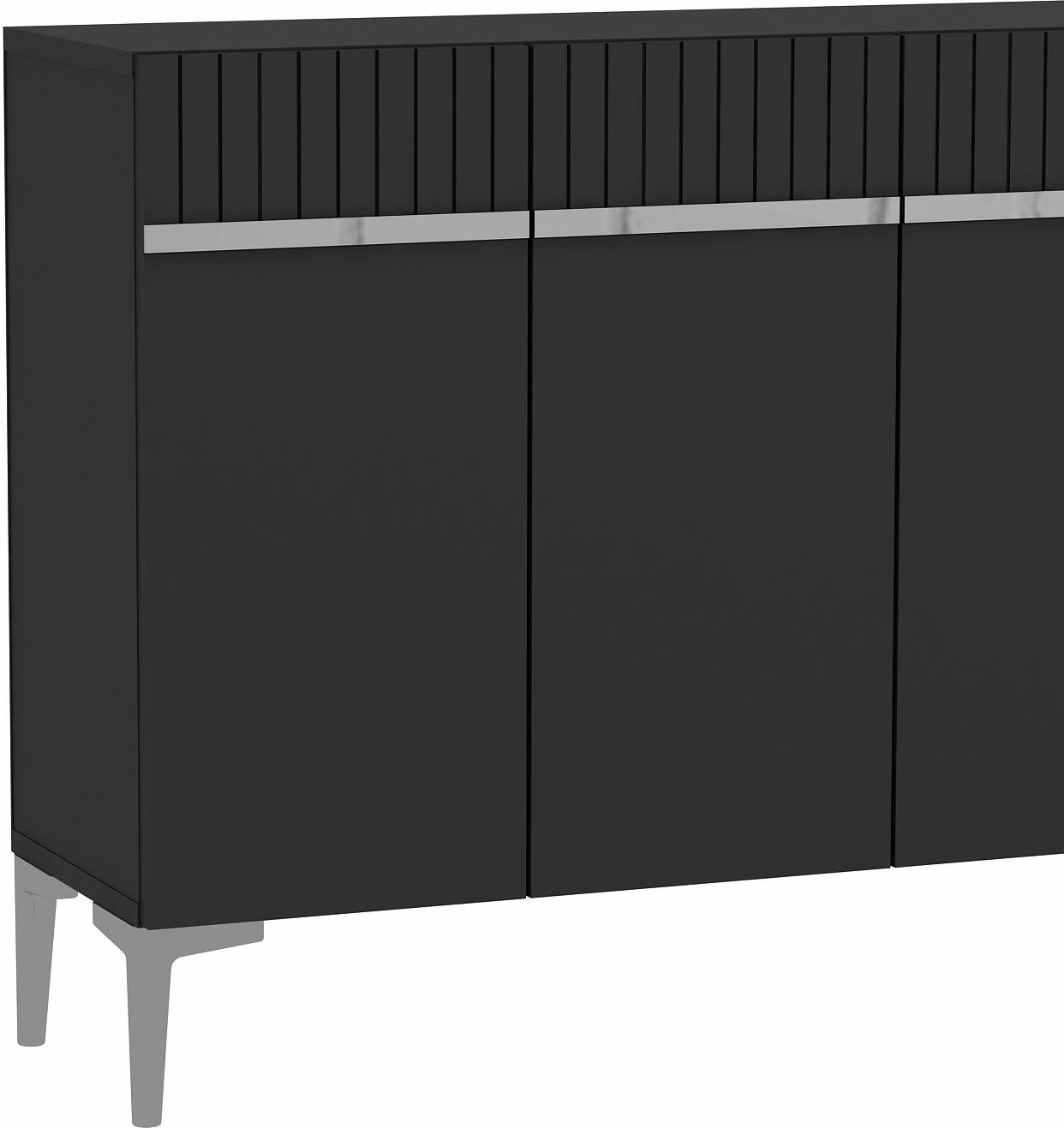 Konsol Skye Decor, ngjyrë antracit, argjend