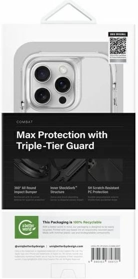 Mbështjellës UNIQ Combat MagClick Charging për iPhone 16 Pro 6.3", i bardhë