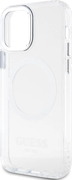 Mbështjellës Guess Metal Outline Magsafe për iPhone 12 / iPhone 12 Pro, argjend
