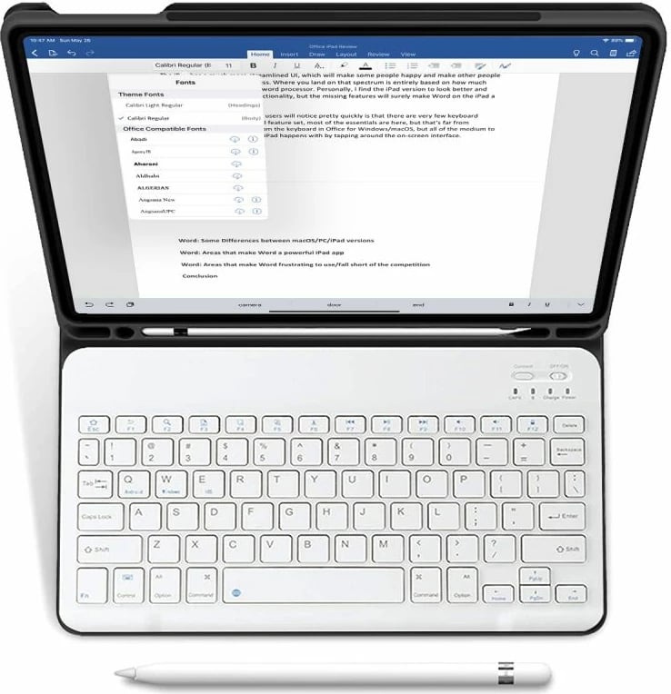 Mbështjellës me tastierë Bluetooth Tech-Protect SC Pen për iPad Air 10.9"/11", i zi, me vend për stilolaps