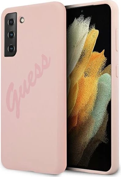 Mbështjellës Guess GUHCS21MLSVSPI për Samsung Galaxy S21+, silikon, rozë