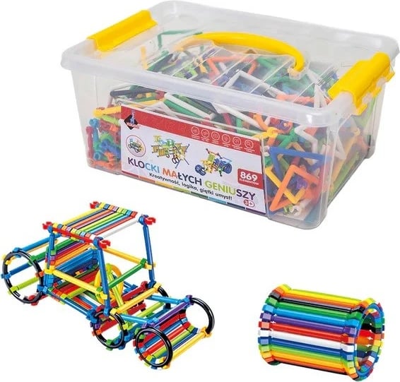 Set blloqe ndërtimi ASKATO Little Genius, 869 copa, plastikë, shumëngjyrëshe