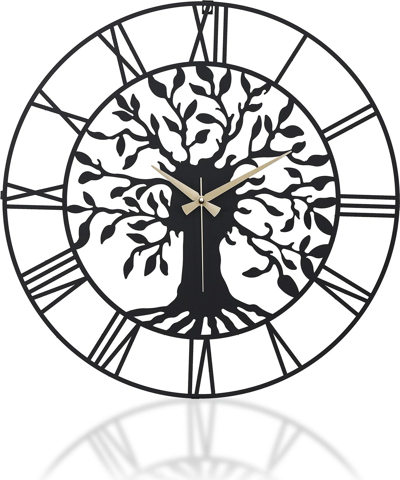 Orë muri dekorative prej metali, Wallity Vita, e zezë, 41cm