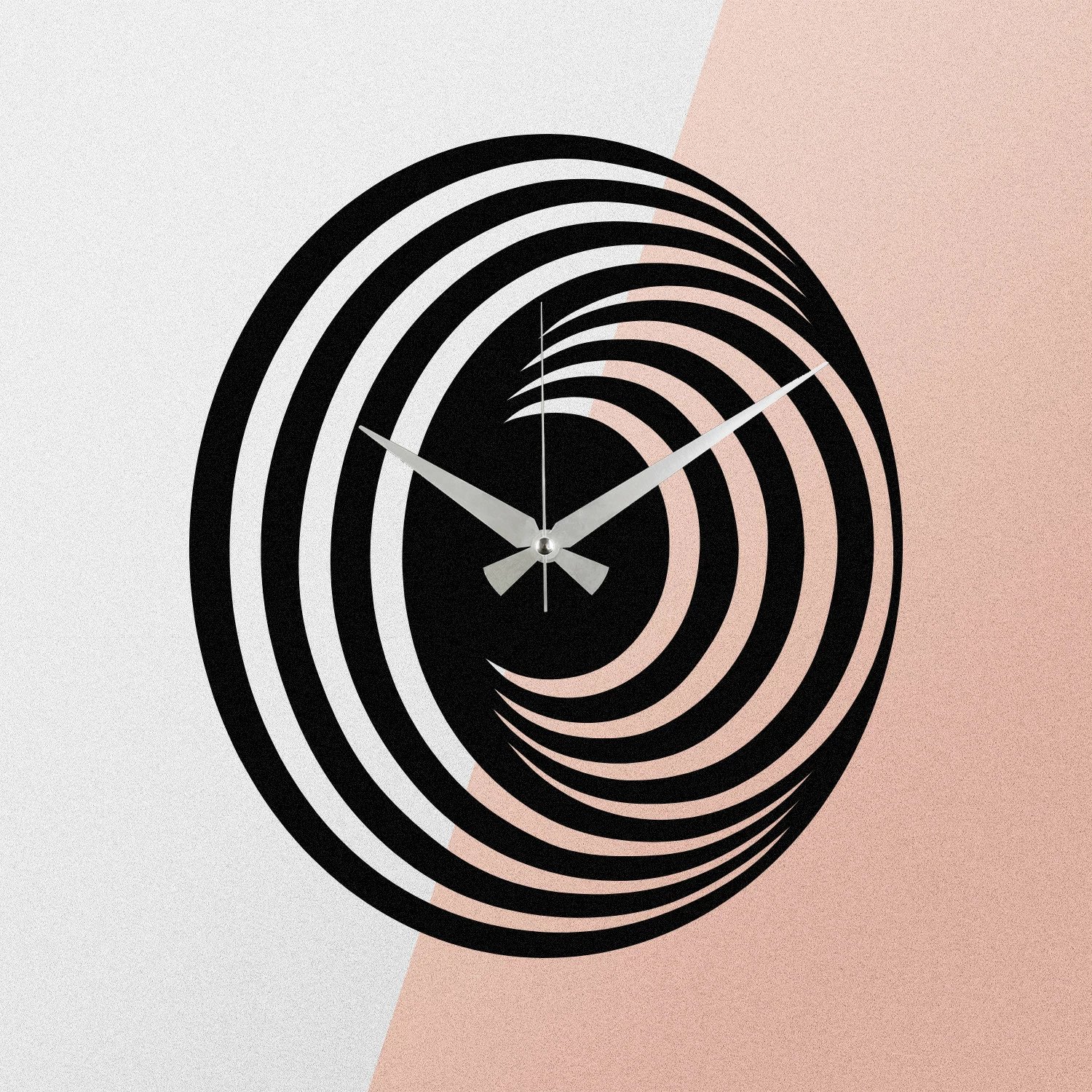 Orë muri dekorative prej metali, Wallity Enzoclock - S017, e zezë, 48x48cm