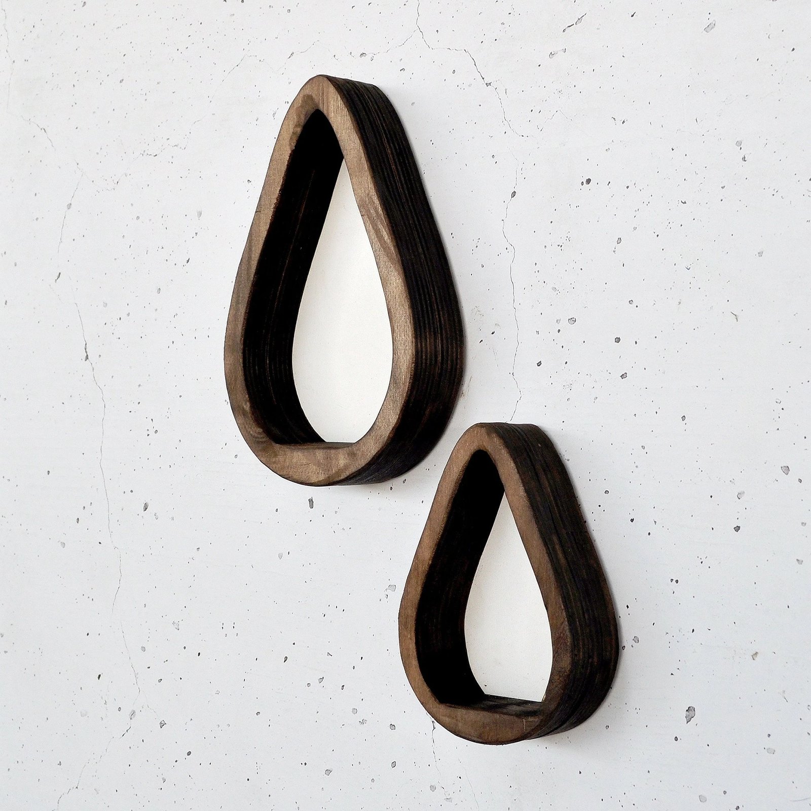 Raft dekorativ prej druri për mur, Hanah Home, Raf292 (set me 2 copë)