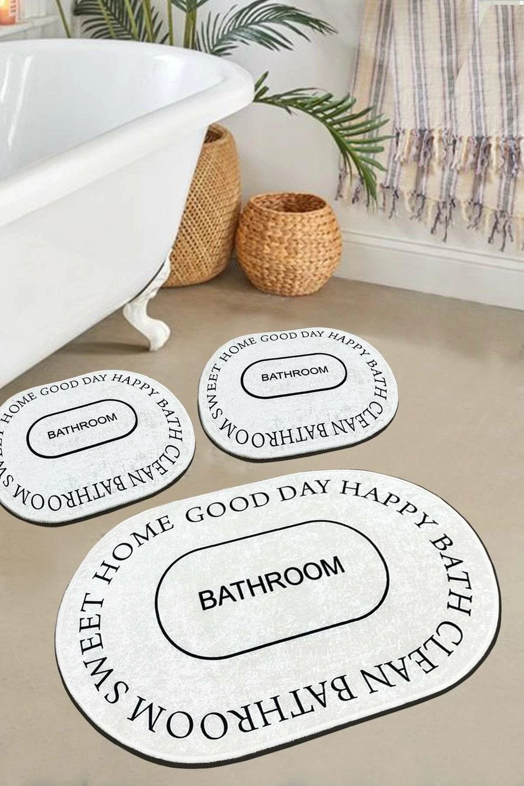 Set tapetash për banjo (3 copë), Mijölnir, Baindos, ngjyrë ecru