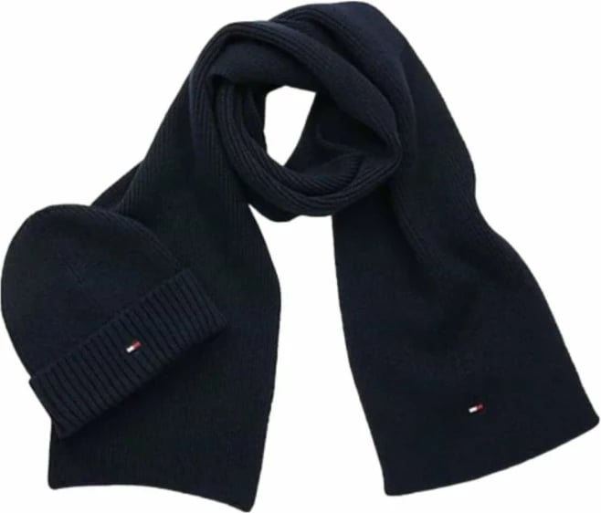 Kapelë dhe shall për fëmijë Tommy Hilfiger, blu e errët Kapelë dhe shall për fëmijë Tommy Hilfiger, blu e errët