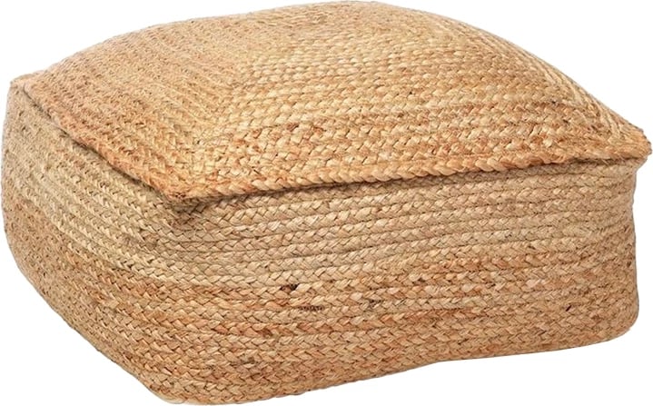 Puf-karrige Iorda prej jute, ngjyrë natyrale, 45x45x40cm