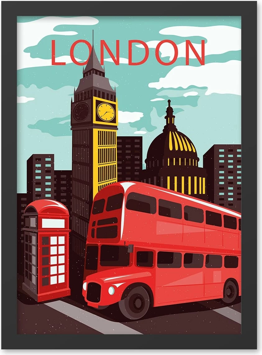 Pikturë dekorative me kornizë MDF, Wallity, London 8, 40x55cm