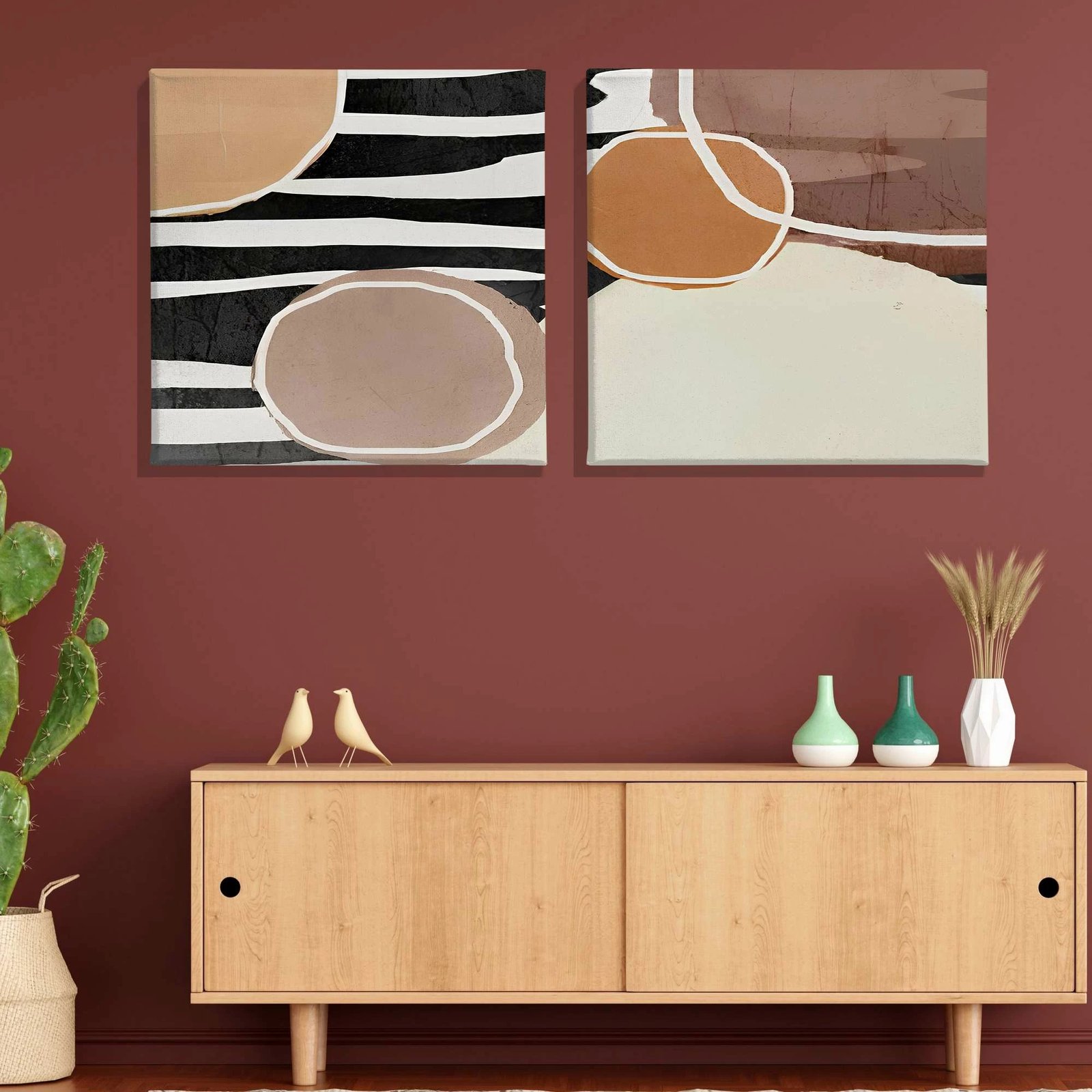 Pikturë dekorative në kanavacë, 2 copë, Wallity, ASR_CNV2-25, 50x50cm