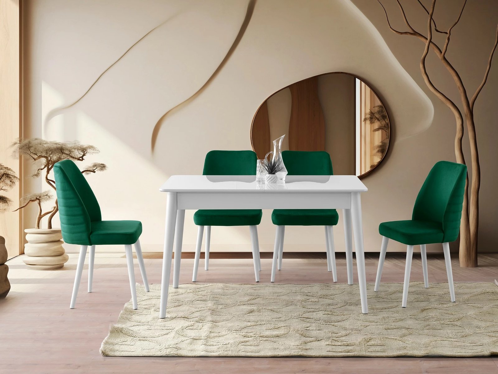 Tavolinë ngrënieje e zgjatshme Skye Decor, ngjyrë lotus, 1124