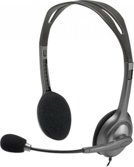 Kufje me mikrofon, Logitech, H111 (981-000593) 3.5mm stereo me mikrofon me anulim zhurme, zi/gri
