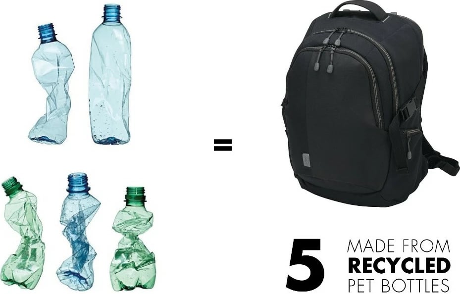 Çantë shpine DICOTA Eco 15.6 inç, me mbrojtje shiu, e zezë