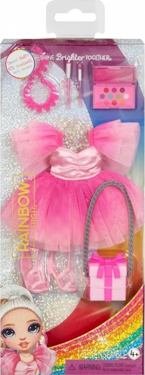 Set fustan Rainbow High Dance Ball me aksesorë, për kukulla, Multikolor