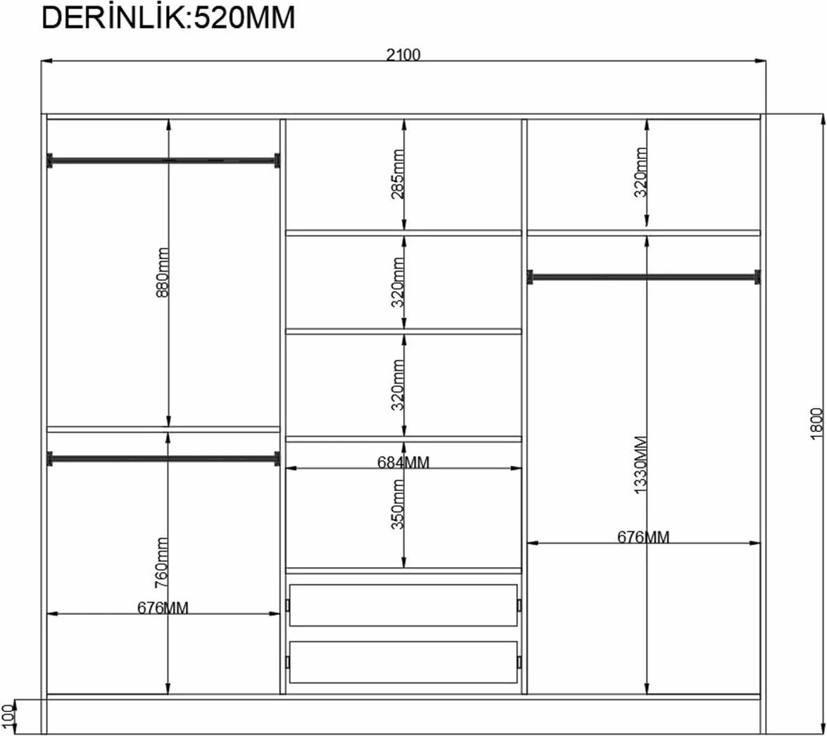 Dollap Skye Decor, Rb-094-01, ngjyrë e bardhë mat