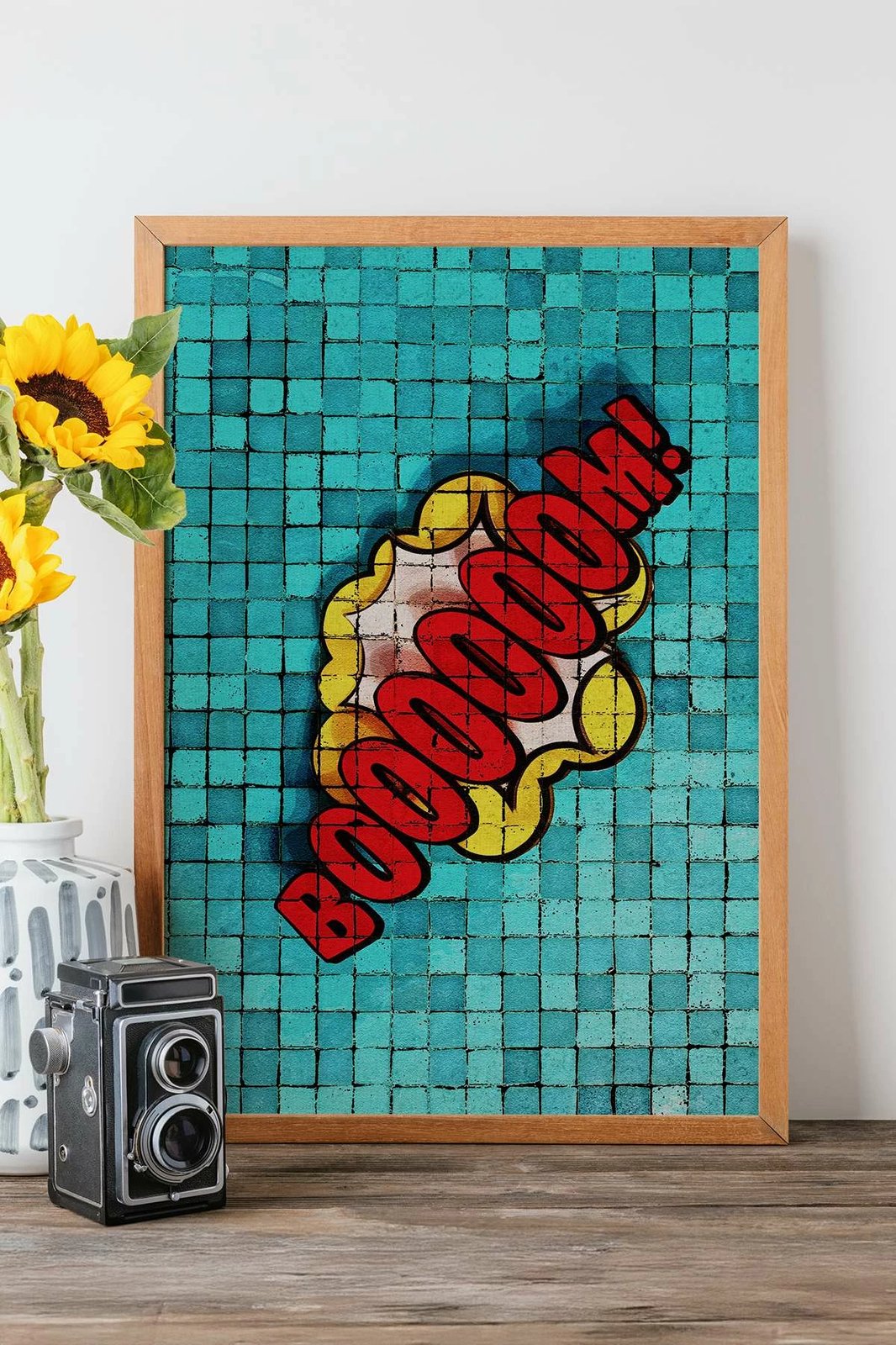 Pikturë dekorative me kornizë, Wallity Popmosaıc8, shumëngjyrëshe, 33x48cm