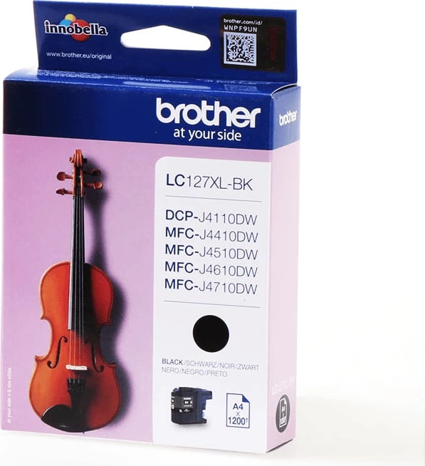 Fishek boje, Brother, LC127XLBK, 1200 faqe, 9 ml, e zezë