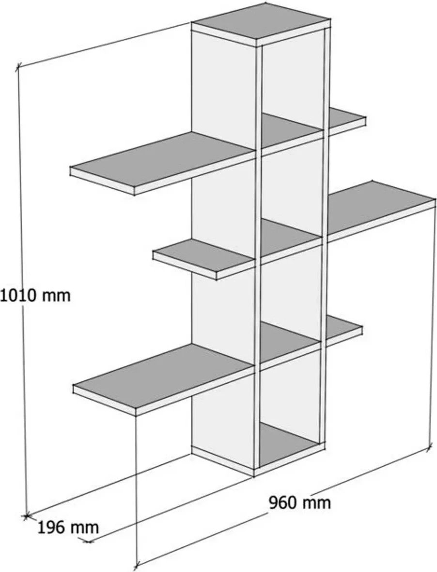 Raft muri Skye Decor, ngjyrë safir dhe antracit