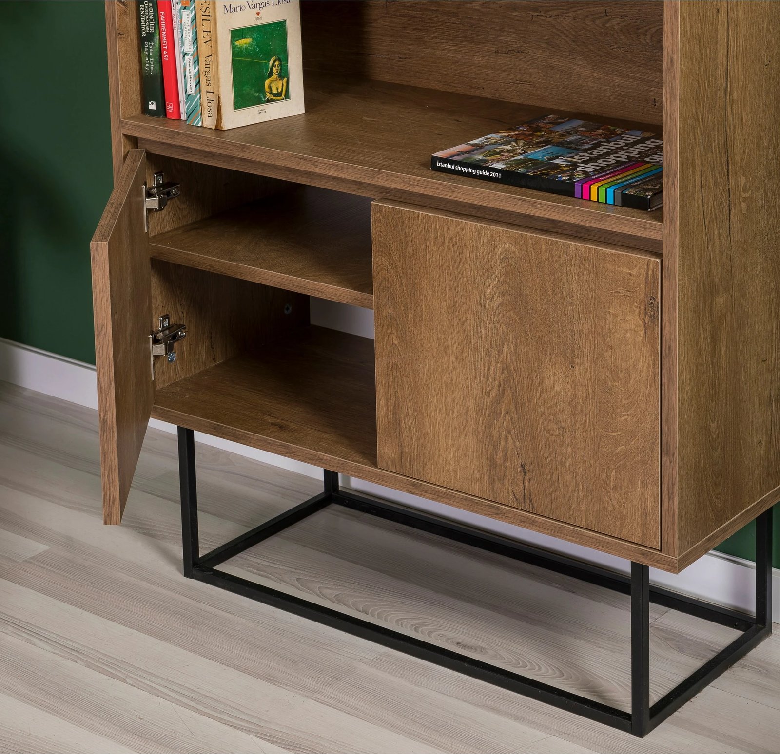 Set mobiljesh për dhomë dite, ngjyrë arre dhe e zezë, Laxus Takım 27