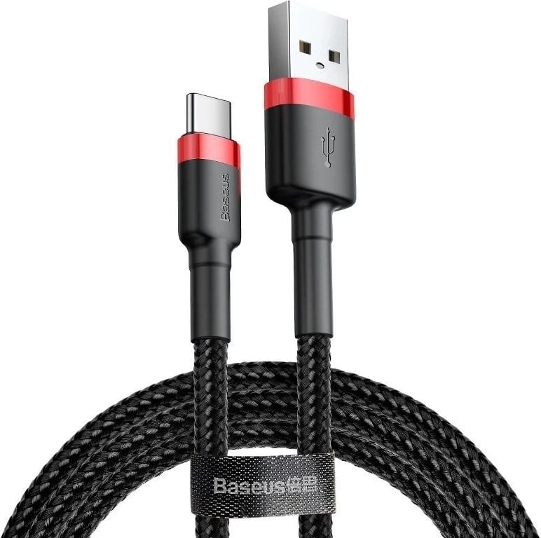 Kabllo Baseus Cafule USB-A/USB-C, 0.5m, e kuqe/ e zezë