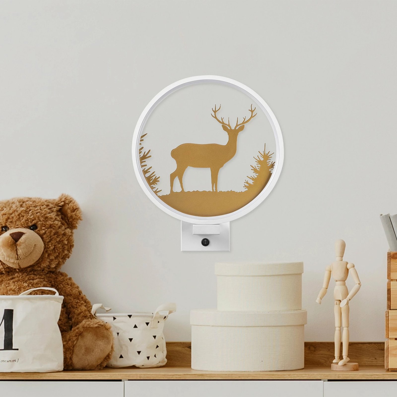 Llambë muri Opviq, XMAS31, e bardhë dhe ari