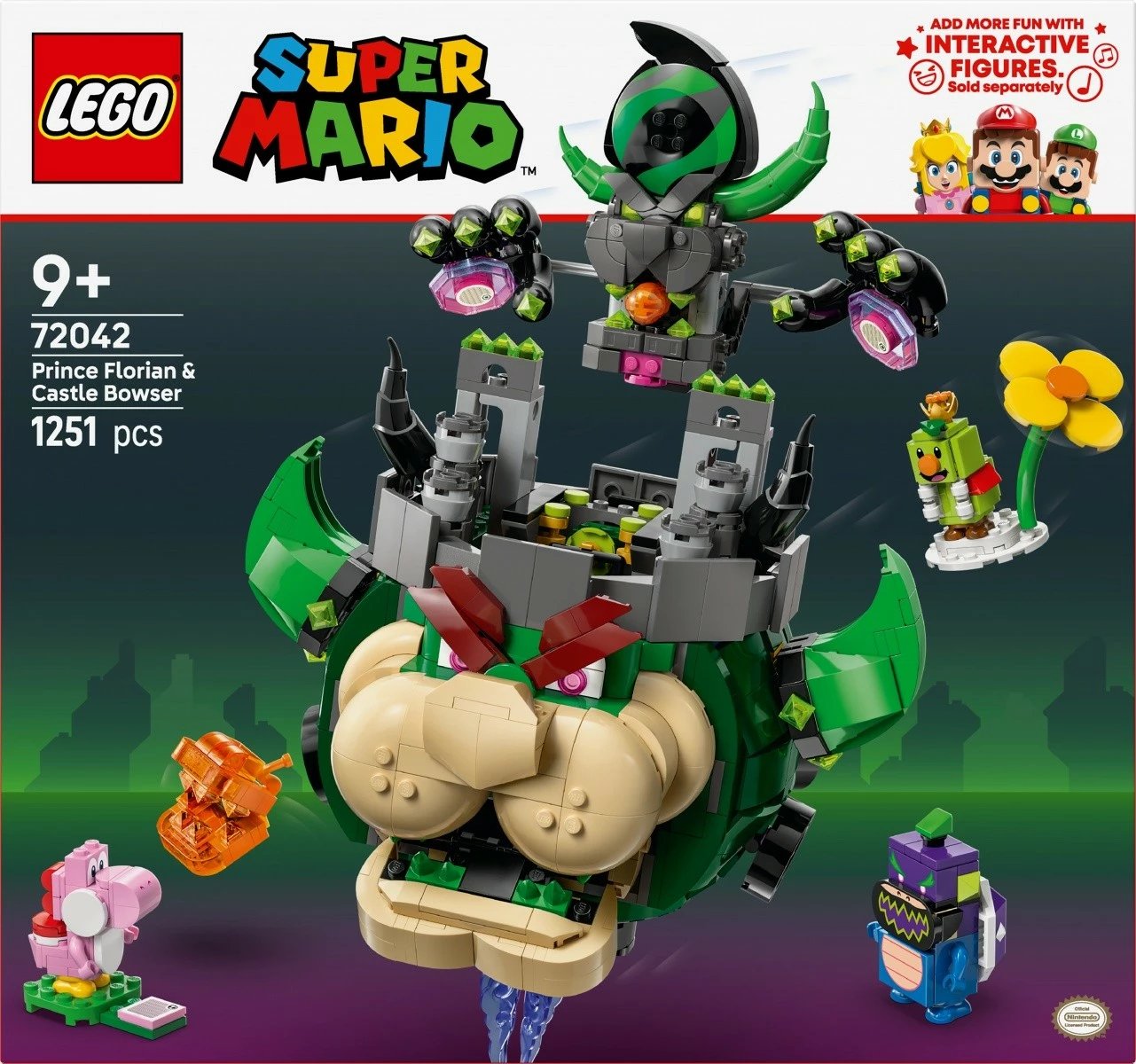 Set LEGO Super Mario 72042 Prince Florian and Castle Bowser, 1251 pjesë