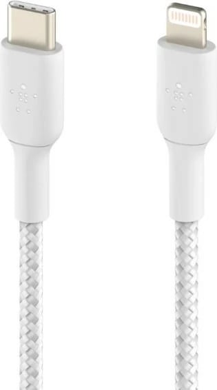 Kabllo Belkin USB-C në Lightning, 1m, E bardhë