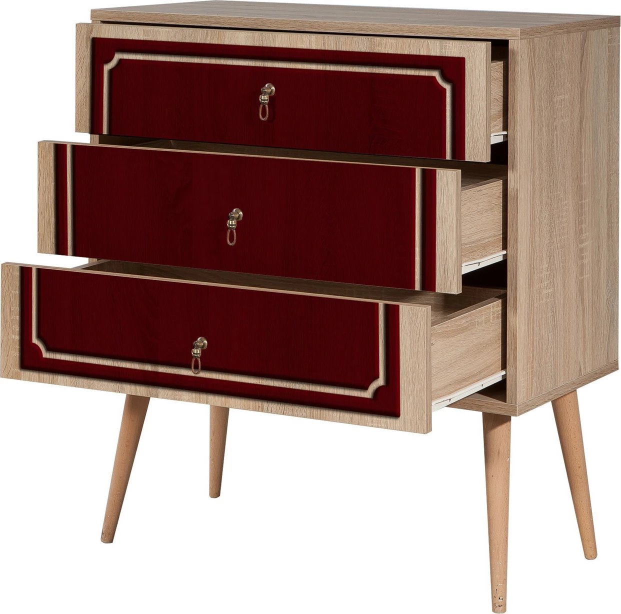 Komodë Skye Decor, Trio - 621, ngjyrë lisi Sonoma