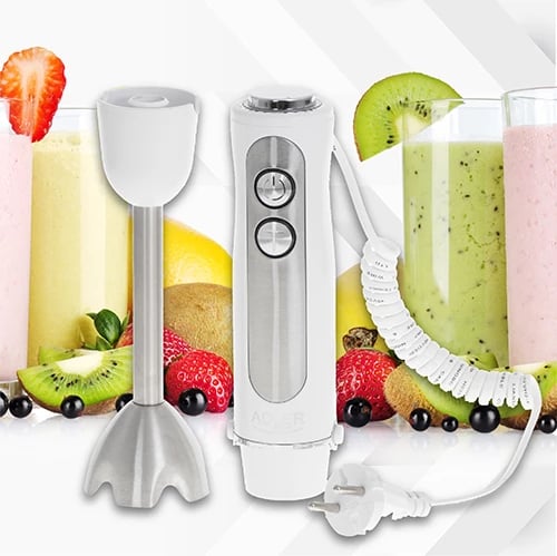 Blender dore, Adler AD 4625, 850W (1500W max), 5 shpejtësi + Turbo, kërcell çelik inox, kabllo 1.8m, e bardhë Blender dore, Adler AD 4625, 850W (1500W max), 5 shpejtësi + Turbo, kërcell çelik inox, kabllo 1.8m, e bardhë