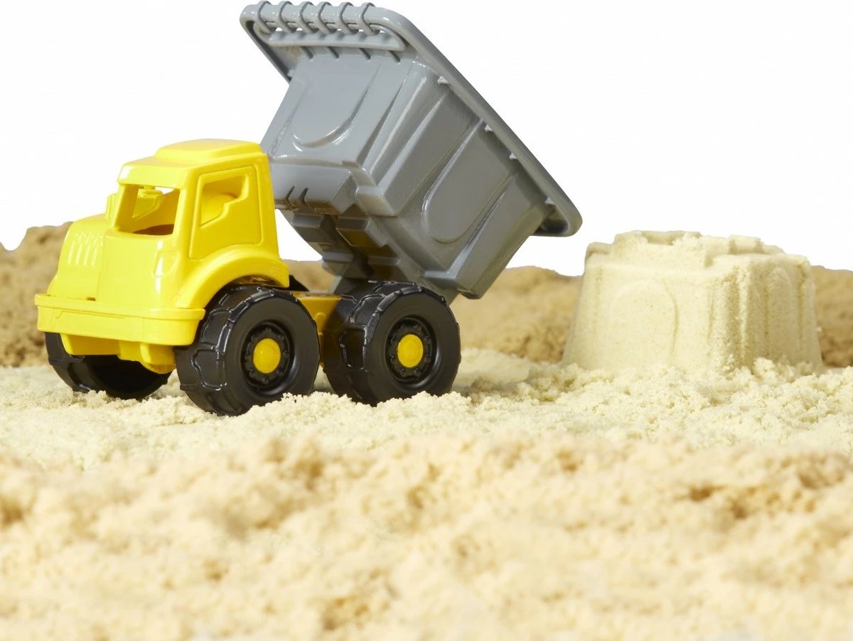 Set lodrash me rërë kinetike MGA Wonder Factory Never Dry Sand Trucks, Dumper Truck, plastikë
