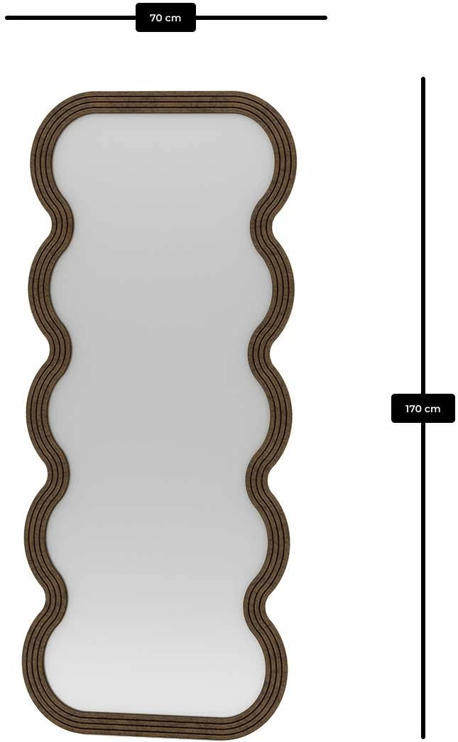 Pasqyrë Cheval, ngjyrë kafe, Skye Decor, valë, 70x170cm