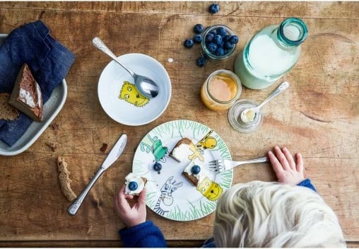 Set enësh për fëmijë WMF Safari 6 copë, porcelan dhe inoks