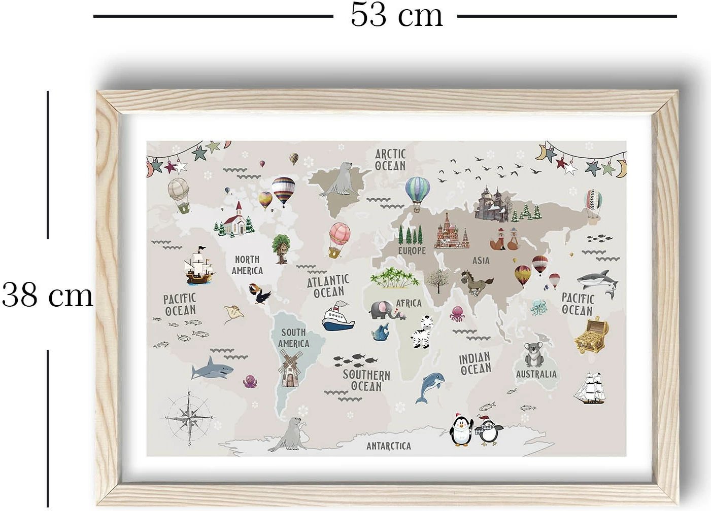 Pikturë dekorative me kornizë MDF, shumëngjyrëshe, Wallity, 38x53cm