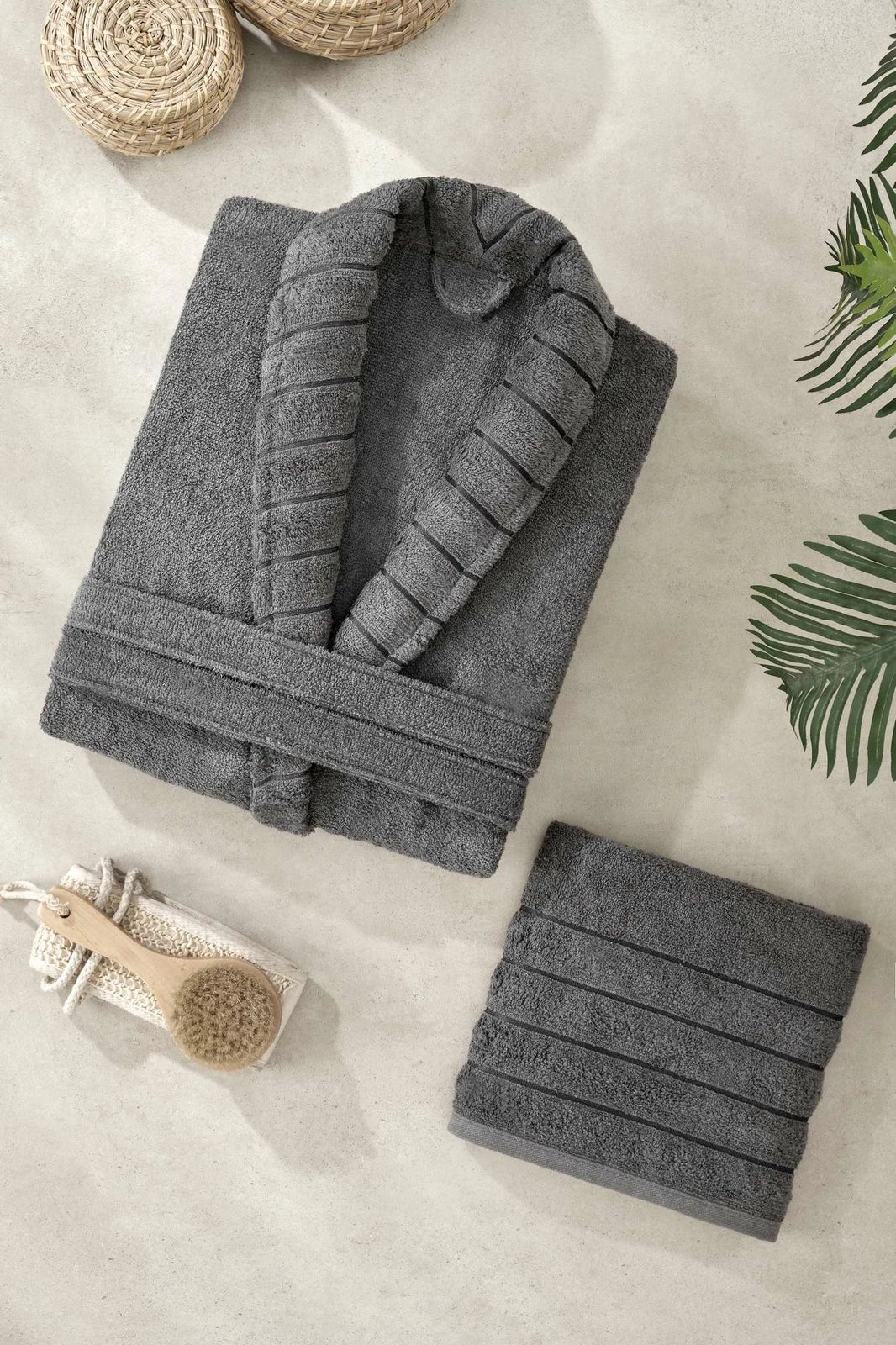 Set rrobdeshamberi me peshqir, ngjyrë antracit, Mijölnir Carla, L/XL