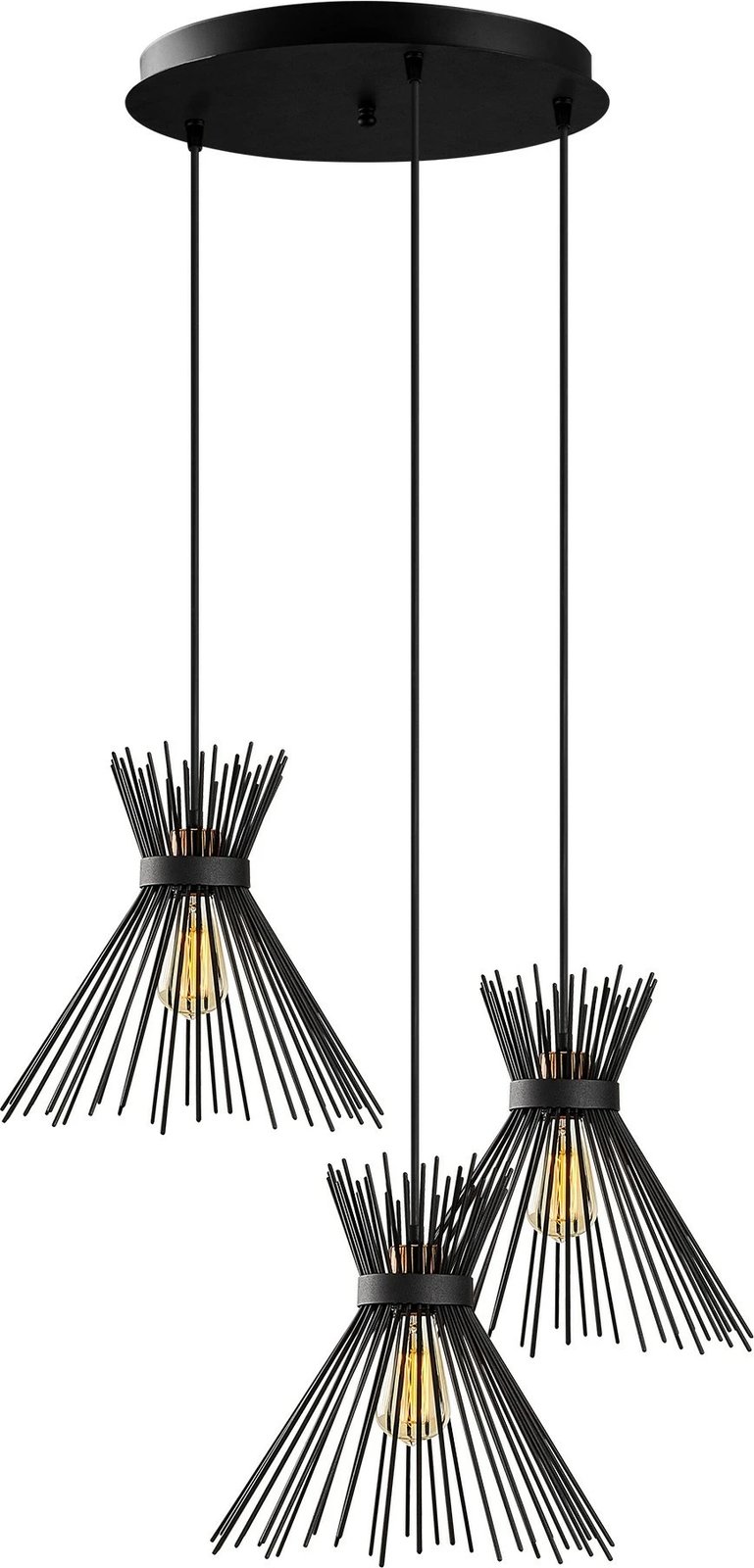 Llambë tavani Opviq Kirpi, metal i zi, 63x63cm