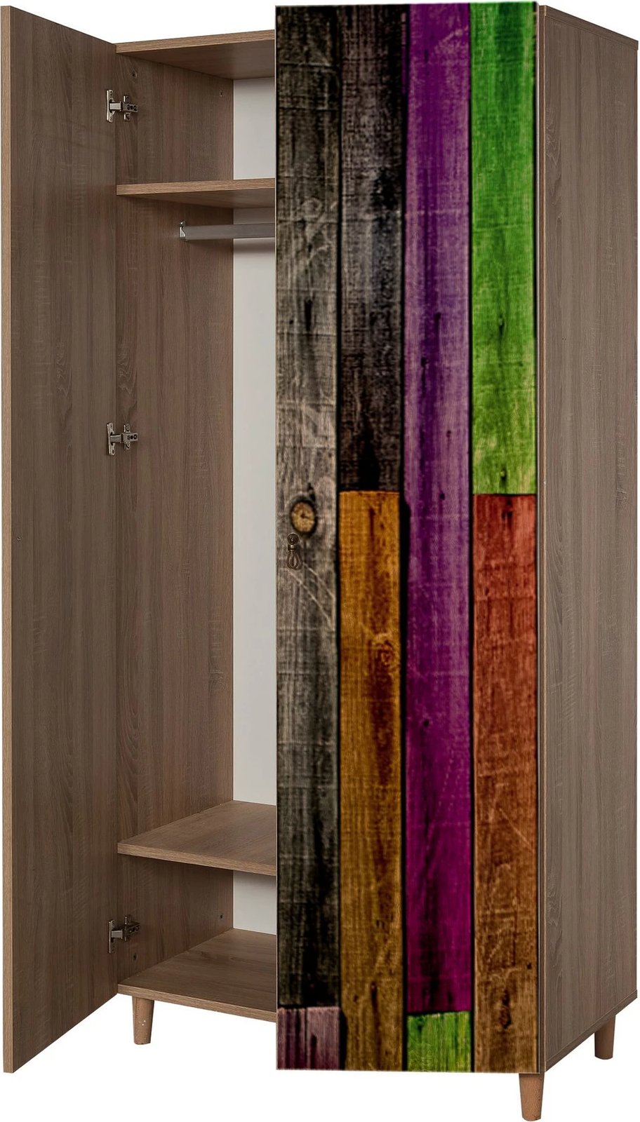 Dollap Hanah Home, Stil - 726, ngjyrë lisi Sonoma, me dizajn modern