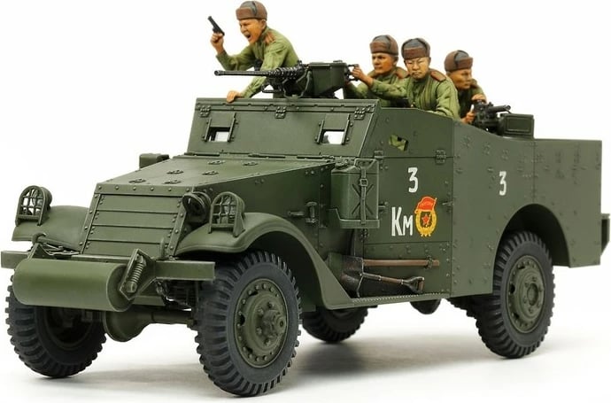 Model plastik Tamiya M3A1 Scout Car 1:35, për modelistë, Jeshile
