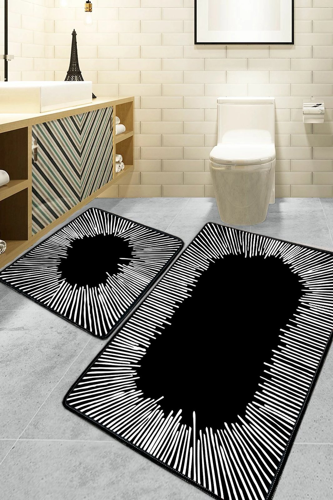 Set tapetesh për banjo (2 copë), Mijölnir, ngjyrë e zezë, Somber