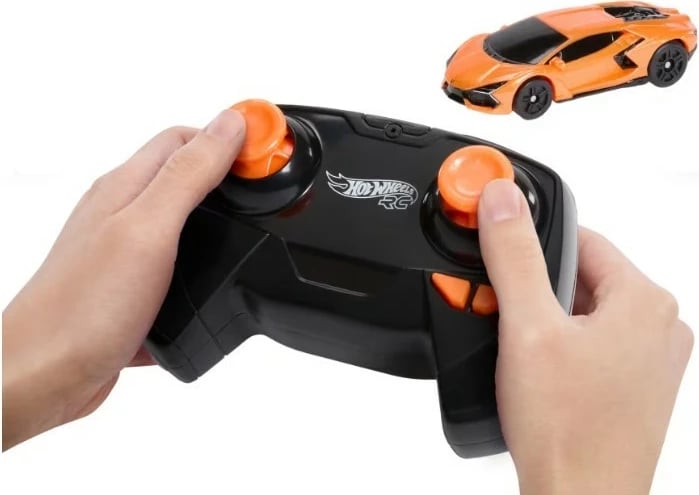 Makine RC Hot Wheels Lamborghini Revuelto 1:64, portokalli