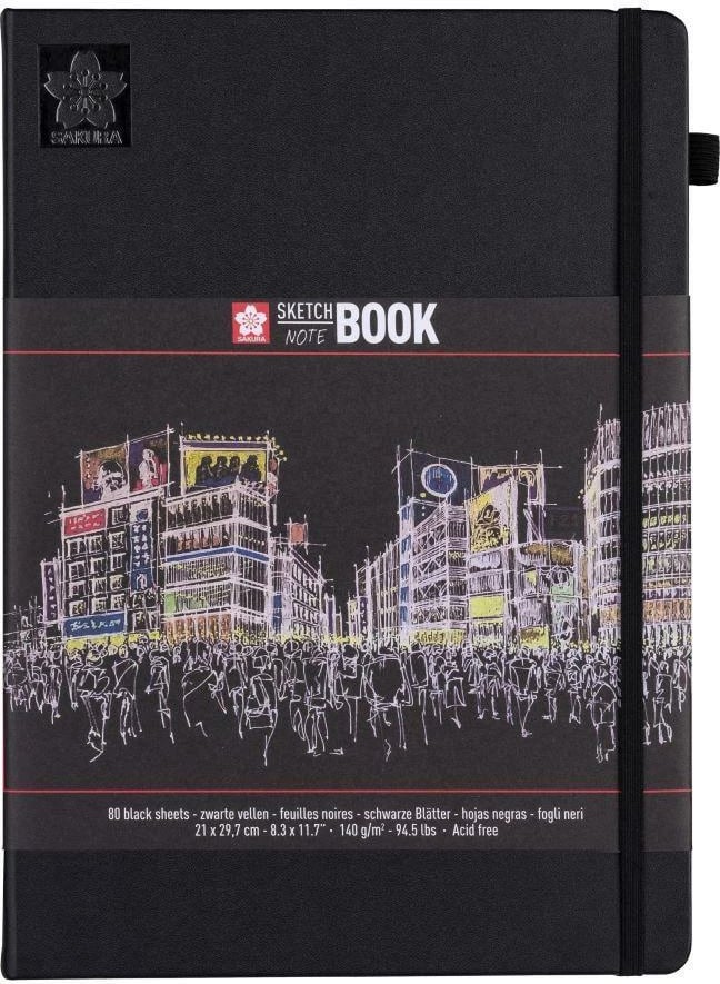 Fletore skicimi TALENS Sakura 80 Fletë, 21x29.7 cm, e zezë