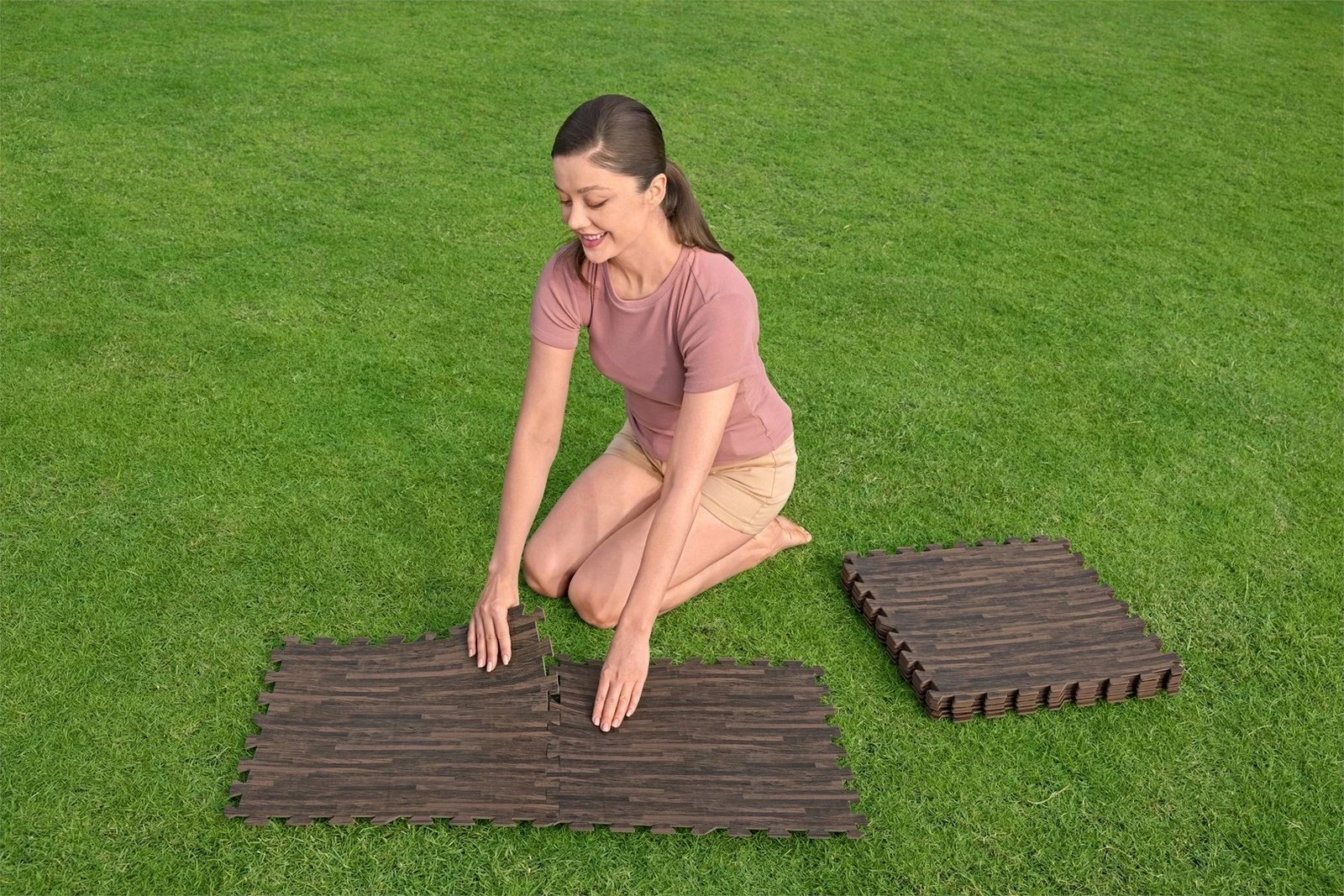 Mbrojtës dyshemeje për pishinë Bestway Flowclear, 50x50 cm, ngjyrë druri